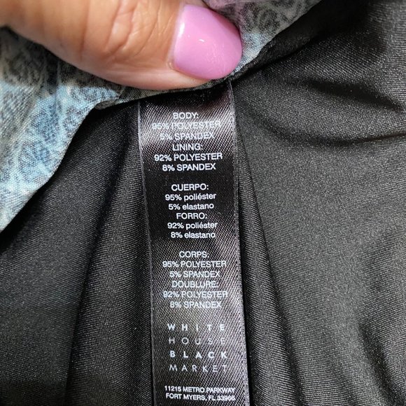 WHBM M Mock Wrap Top with Gathered Waistline and Accents at the Shoulders - Picture 8 of 10